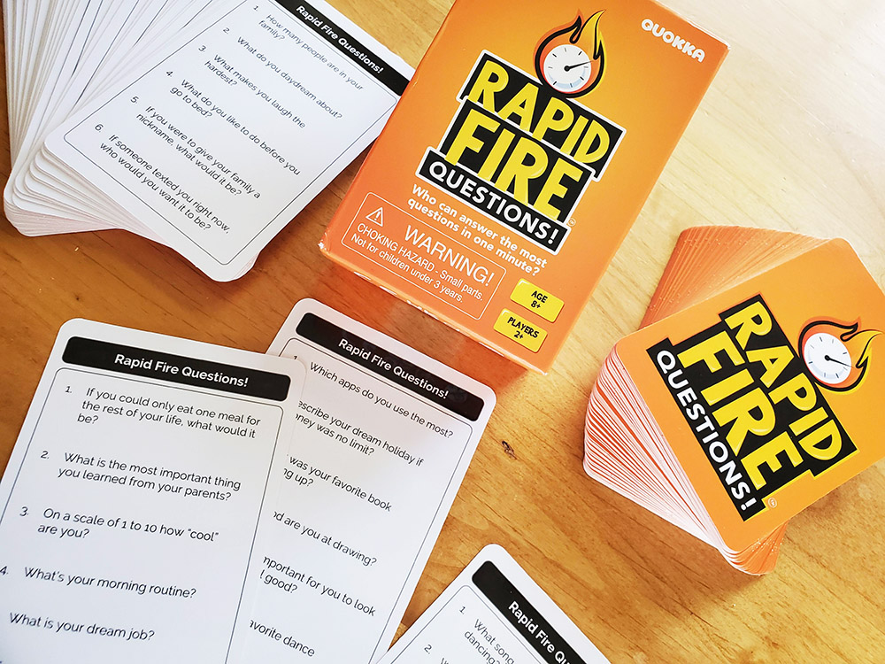 Rapid Fire game - Conversation Games to Tell Family Stories - FunFamilyGameNight.com